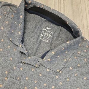 Nike Golf Polo Shirt Mens 2XL Gray Floral Print Dri-Fit Performance Top